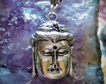 Buda colgante de plata tibetana del estaño encanto collar