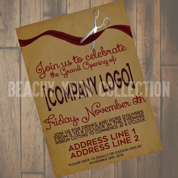 Invitation - Company Party, Grand Opening or Ribbon Cutting Ceremony