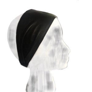 Wardani, Extra Wide leather headband , adjustable elastic ,soft and comfortable made in USA from Italian lambskin (3.25” = 8.25 cm) wide