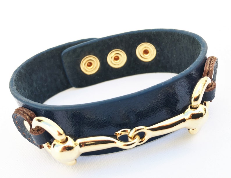 Wardani Equestrian Leather Cuff Bracelet Snaffle Horsebit Etsy