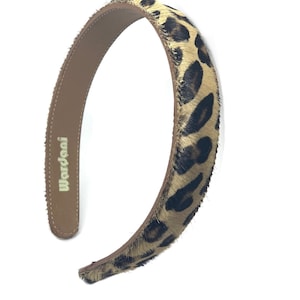 Wardani, 3/4 &quot;Tier print Haariges Lederstirnband aus hochwertigem Kalbsleder (1,9 cm)