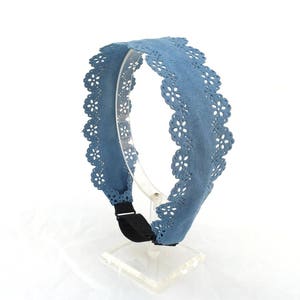Wardani, UltraSuede Laser cut headband with adjustable  elastic , all ages hair band,  Muted Pastel 1.5” wide by Wardani
