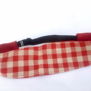 gingham  reversible headband adjustable headband