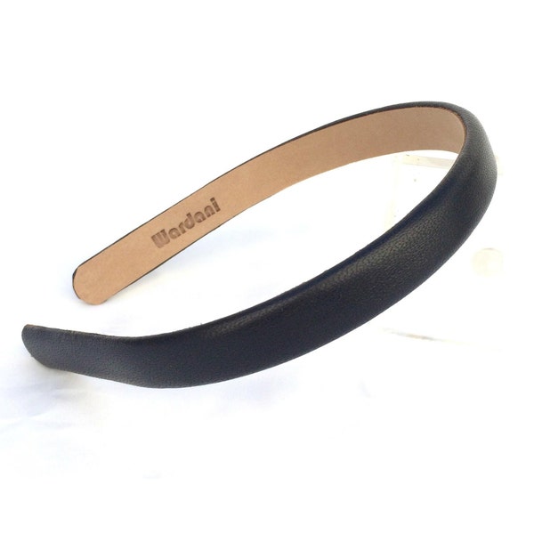 Wardani, 1.6 cm Lambskin leather headband Handmade in  Brooklyn USA from Italian lambskin leather 5/8” wide