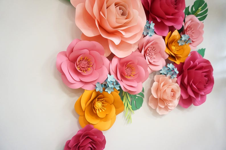 Extra large Paper Flower Backdrop Flower Wall Birthday Etsy