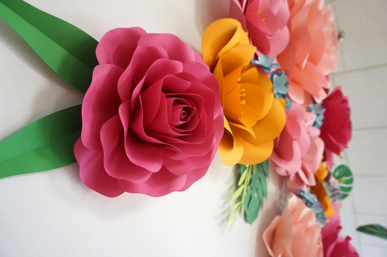 Extra large Paper Flower Backdrop Flower Wall Birthday Etsy