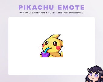 Paquete de gestos "Pikachu Sip": gestos prediseñados para Twitch/Discord (archivos digitales)
