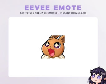 Eevee Pokemon Emote Pack Premade for Twitch, Youtube or Discord Digital Files Custom Twitch Emotes Wow Emote