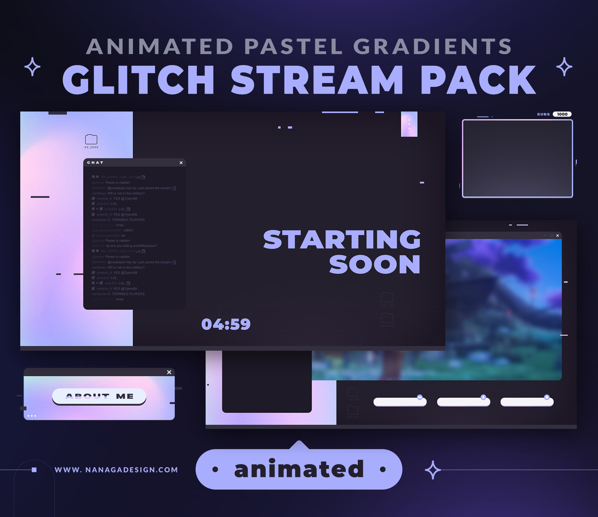 ANIMATED Pastel Glitch Stream Pack Overlays Stream Scenes - Etsy
