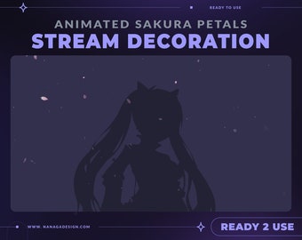 Animated Sakura Petals Stream Overlay: Vtuber Cherry Blossom Decoration (webm)