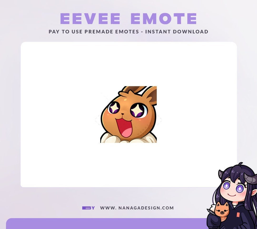 Eevee Pokemon Emote Pack Premade for Twitch Youtube or - Etsy