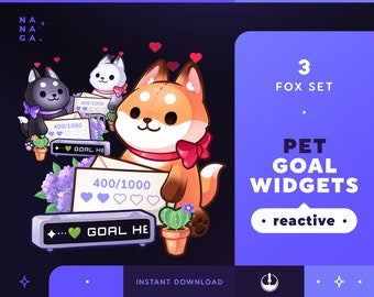 Fox Pet Goal Stream Widgets: Reactive Mascot Overlay (StreamElements)
