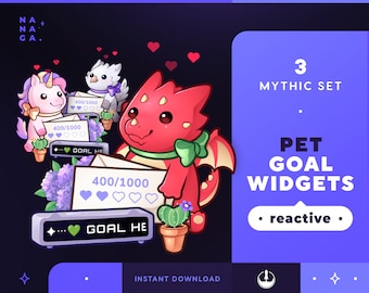 Cute Dragon Unicorn Stream Widgets | Twitch/YouTube Pet Goal Overlay (StreamElements)