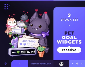 Spooky Pet Goal Stream Widgets: Reactive Bat, Owl, Crow Overlay (StreamElements)