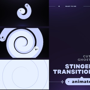 ANIMATED Stream Stinger Transition - Cute Spooky Ghosts | Cute Overlay Transition for Twitch or Youtube streamer VTUBER