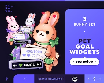 Bunny Pet Goal Stream Widgets: Reactive Mascot Overlay (StreamElements)