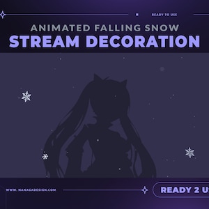 ANIMATED Snow Stream Decoration - Falling Snowflakes | Stream Add-On Overlay | Aesthetic | Custom Vtuber Background for Twitch Youtube
