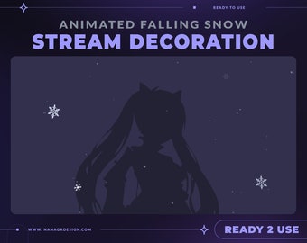 Superposición animada de flujo de nieve: copos de nieve cayendo, decoración de Vtuber (.webm)