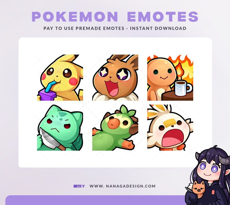 Twitch、Youtube、Discord用に作成されたポケモンエモートパック Twitch、Youtube、Discord用に作成されたポケモンエモートパック