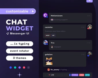 Customizable Avatar Chat Widget and event alerts: Stream Overlay for Twitch & YouTube (StreamElements)