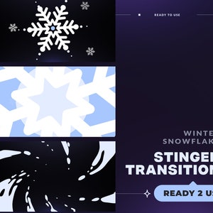 ANIMATED Stream Stinger Transition - Frost Winter Snowflake | Cute Overlay Transition for Twitch or Youtube streamer VTUBER