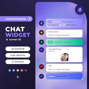 Animerad Gradient Stream Chat Widget: Glow Messenger UI - StreamElements