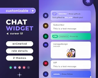 Animated Gradient Glow Messenger UI Chatbox Stream Widget - Cute stream chat overlay widget - StreamElements - Twitch & YouTube