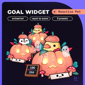 Halloween Bird Pet Goals Stream Widgets | Twitch / Youtube Goal Widget Halloween Overlay | Reactive Stream Pet Mascot | StreamElements