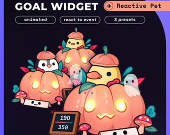 Halloween Bird Pet Goals Stream Widgets | Twitch / Youtube Goal Widget Halloween Overlay | Reactive Stream Pet Mascot | StreamElements