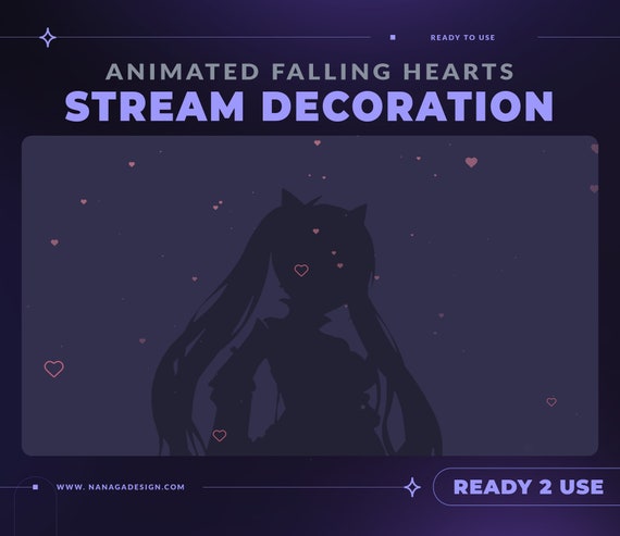 Animated Falling Hearts Stream Overlay: Valentines Vtuber Decoration (Webm File)