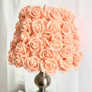 Pale pink rose lamp shade