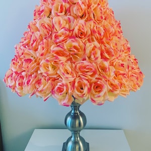 Extra large silk rose lamp shade
