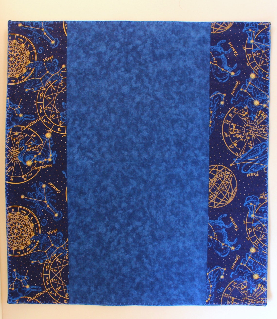 Tarot bag blue & gold zodiac fabric fully lined cloth Etsy