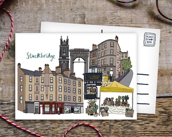 Carte postale d'Édimbourg Stockbridge