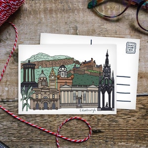 Carte postale Monuments d'Édimbourg
