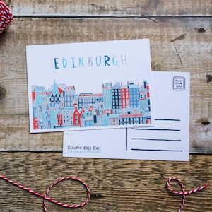 Carte postale paysage urbain d'Édimbourg
