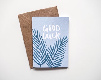 Good Luck Palm Leaves Greetings Card