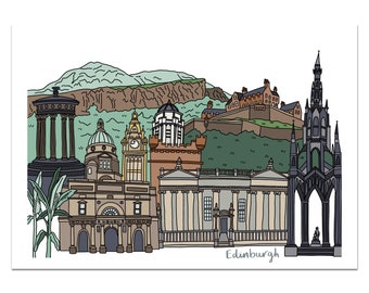 Edinburgh Landmarks Print