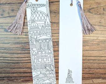 Glasgow Colouring In Illustrated Bookmark - UK Design