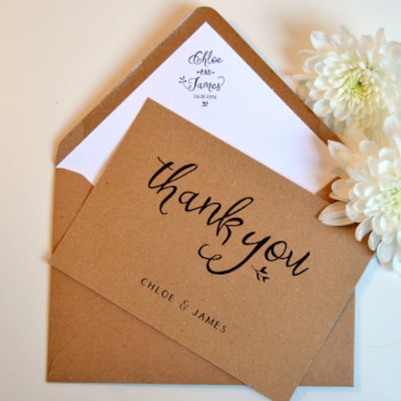Personalised Thank You Cards. Pack of 10 Etsy