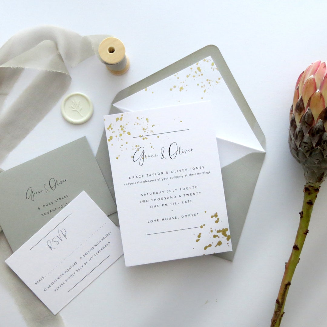 Ink Splash Wedding Invitation NON-PERSONALISED SAMPLE - Etsy
