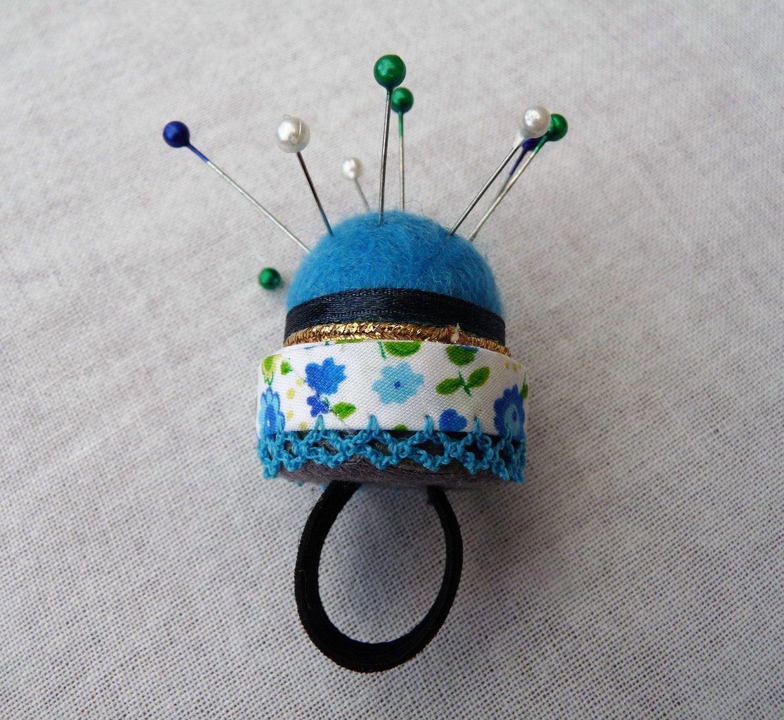 Ring Pin Cushion Finger Pin Cushion Sewing Gift Sewers Etsy
