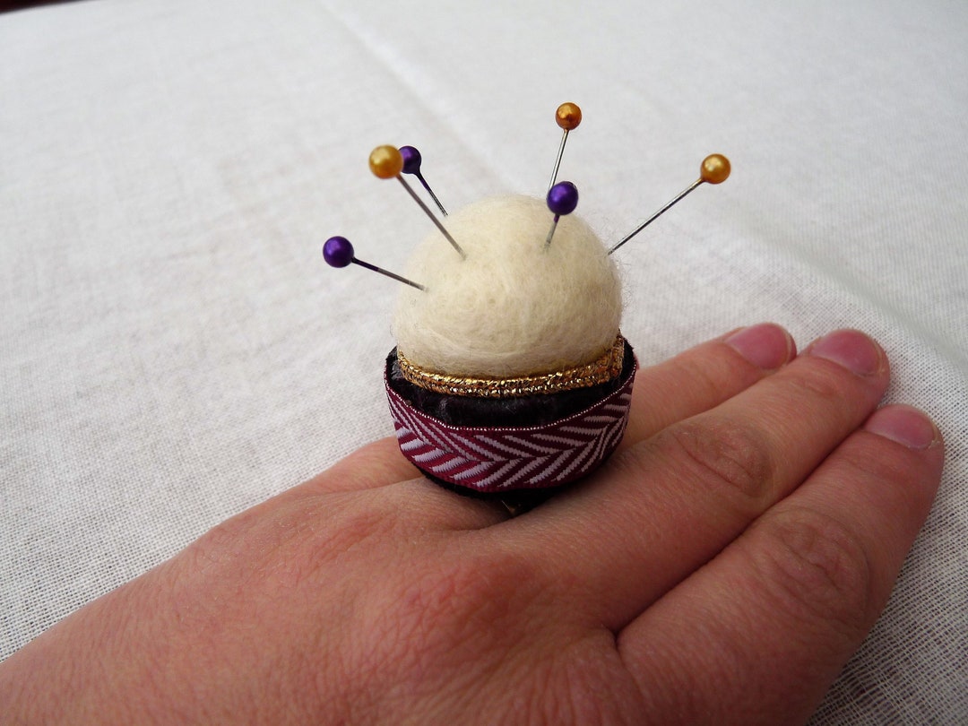 Ring Pin Cushion Finger Pin Cushion Sewing Gift Sewers Etsy