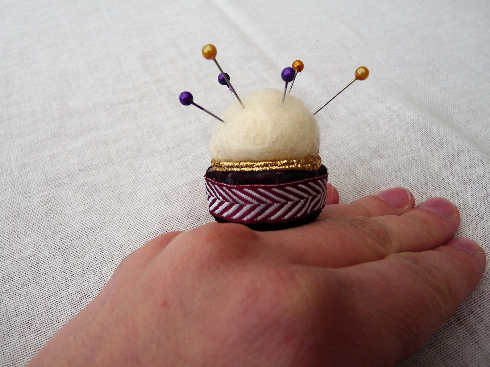 Ring Pin Cushion Finger Pin Cushion Sewing Gift Sewers Etsy