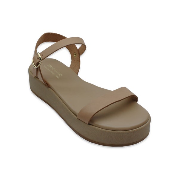 Leather handmade Greek Sandals with soft leather insole and rubber sole