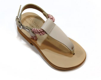Leather handmade Greek Sandals for kids/baby girl summer shoes/slingback sandals/spartans sandals /gladiators strappy shoes
