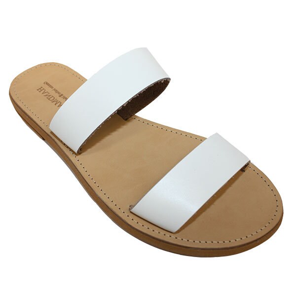 Leather Handmade White Sandals White Strappy Sandals Ancient
