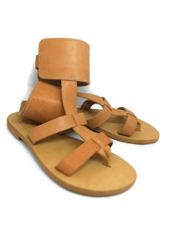 Leather handmade Greek Sandals gladiators strappy sandals | Etsy