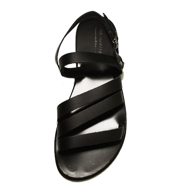 Ledersandalen, schwarze Ledersandalen, Damensandalen, Slingback-Sandalen aus Leder, Riemchensandalen, Sommerschuhe, aus echtem Leder Bild 3