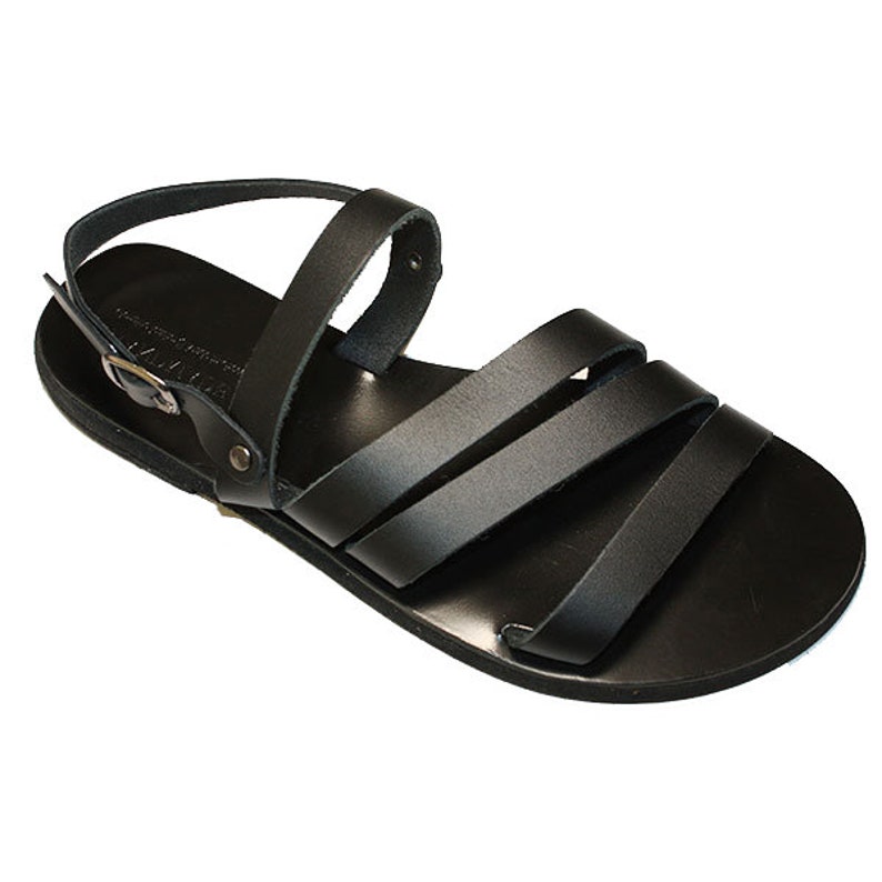 Ledersandalen, schwarze Ledersandalen, Damensandalen, Slingback-Sandalen aus Leder, Riemchensandalen, Sommerschuhe, aus echtem Leder Bild 5